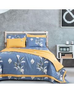 Venice Streets Printed Duvet Sets - King Size Bedsheet 2.75Mtr. X 2.75 Mtr. & 1 King Size Quilt 2.28 mtr x 2.75 mtr & 2 Standard Size Pillow covers 45 cm x 68 cm