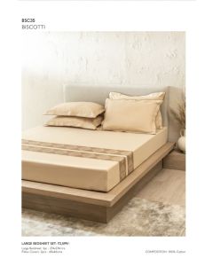 D'Decor Large Bedsheet with 2 Pillow Covers - BISCOTTI - BSC35 (Pack of 1)