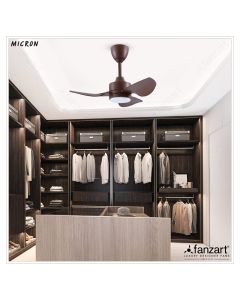 Micron Modern Oak LED- 32″ Contemporary fan with 3x Premium ABS Blades in Modern Oak finish, Whisper-Quiet BLDC Motor, Multi-colour LED, Summer-Winter Feature, Remote Control