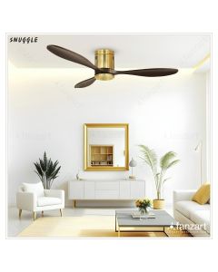 Snuggle-52″ Modern fan with 3 X Dark Walnut Wooden blades, Whisper Quiet Technology.