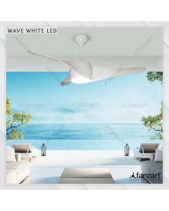 Wave White LED – 52″ Modern fan with 3 x customisable ABS blades, BLDC motor, Multi Coloured LED and Remote Control